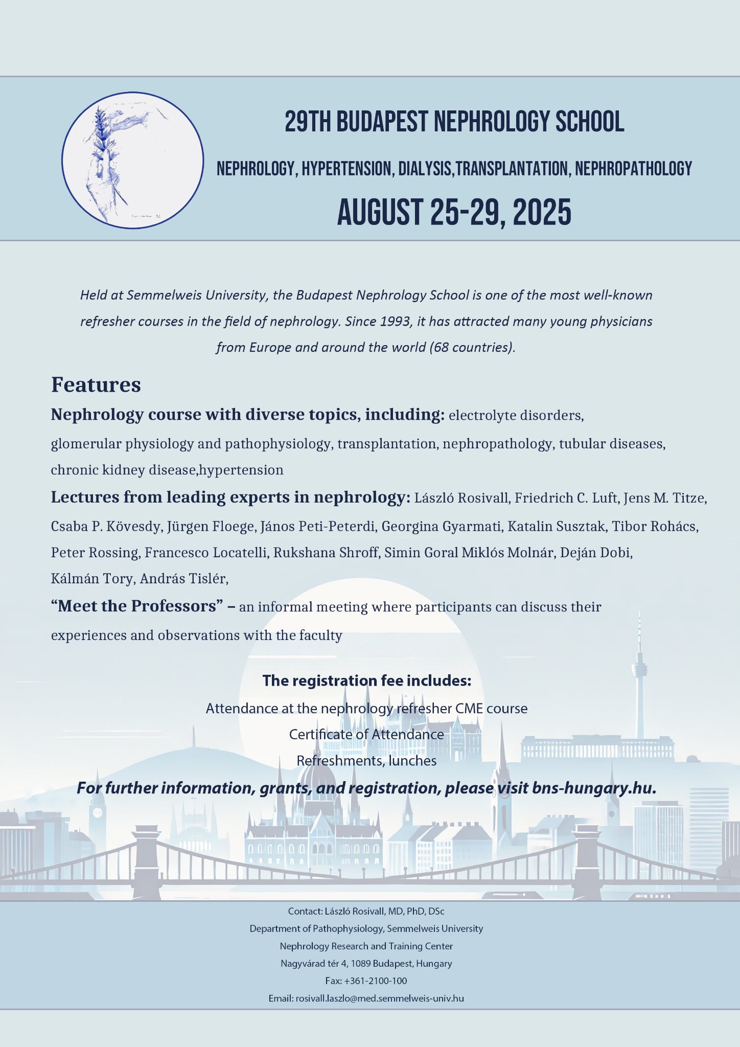 29th Budapest Nephrology School banner