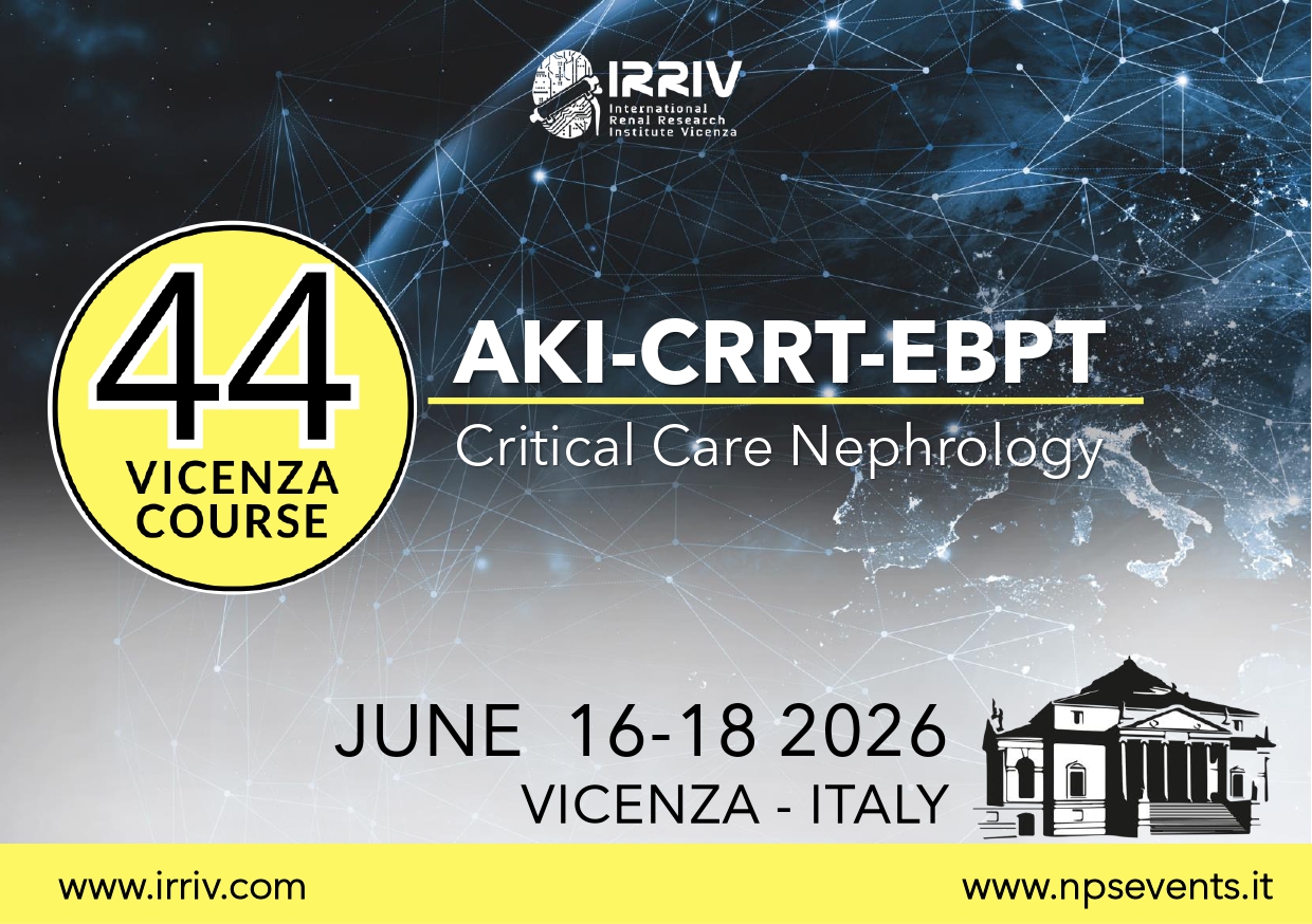 44th Vicenza Course AKI-CRRT-EBPT and Critical Care Nephrology cover