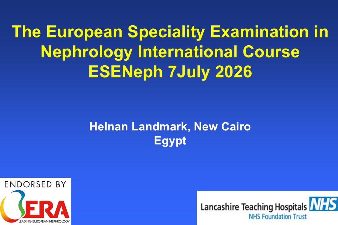 The European Speciality Examination in Nephrology (ESENeph) International Preparation Course cover